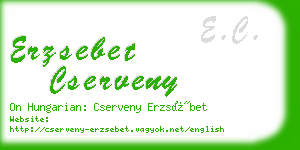 erzsebet cserveny business card